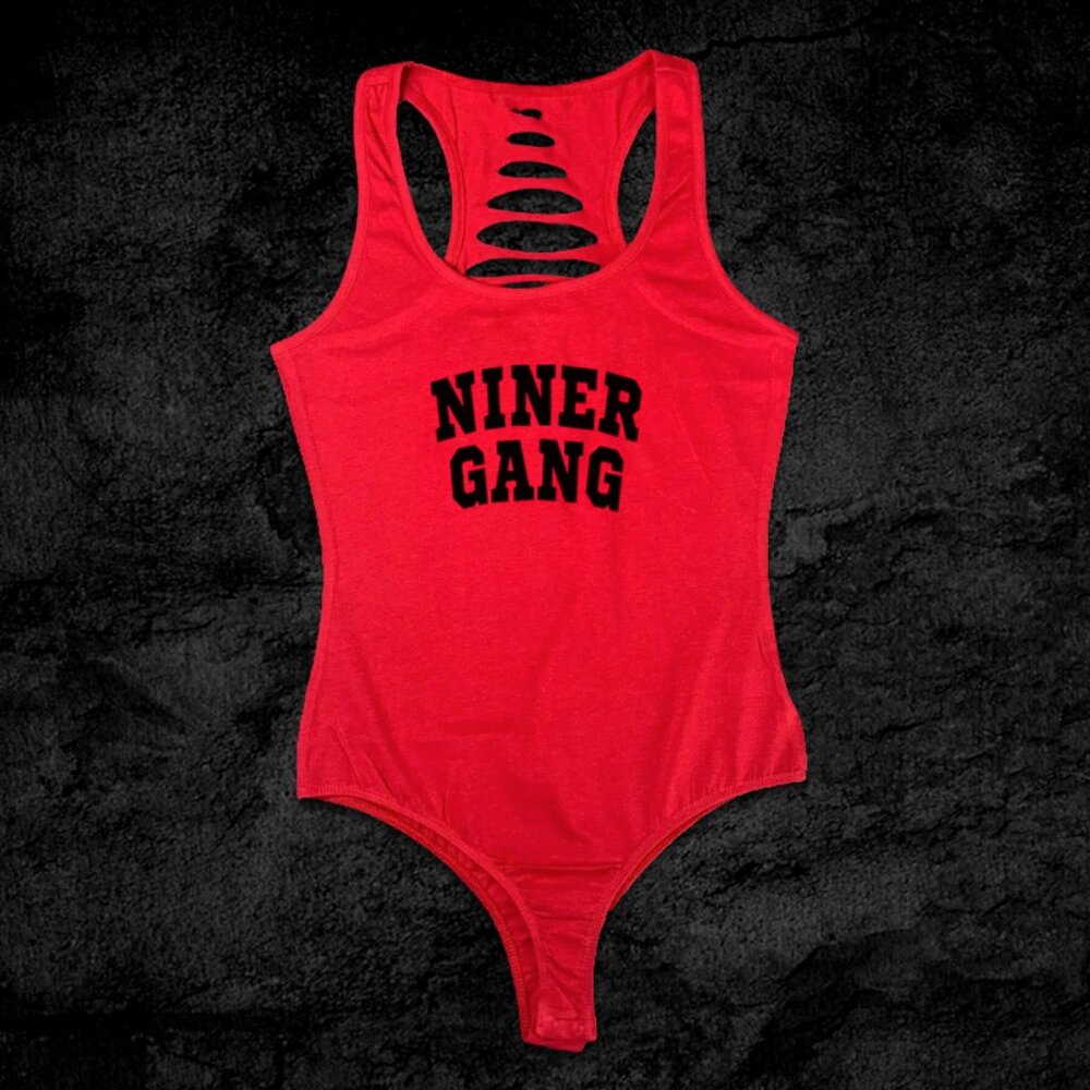 Red/Black San Francisco Football Bodysuit, Women's Niner/49er Fan Gift.